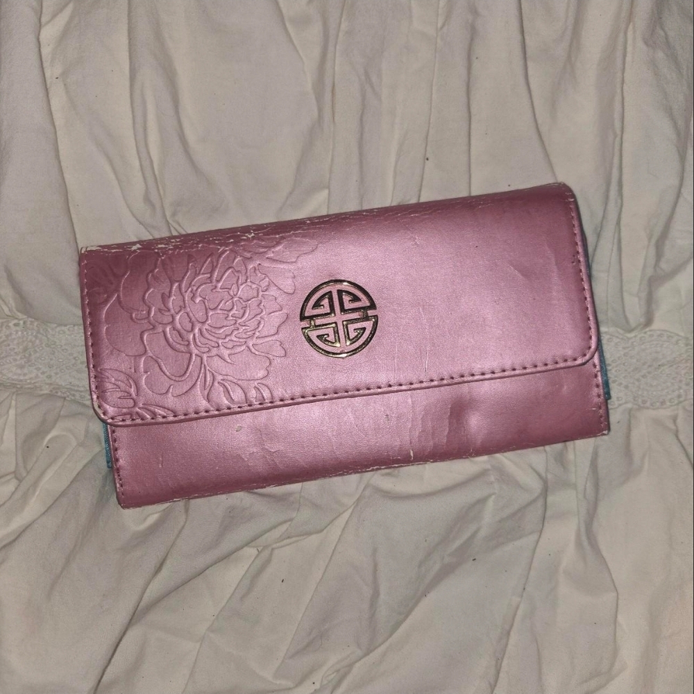 Tory Burch Rose Embossed Wallet